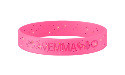 Glitters SOS armband kind met naam en telefoonnummer