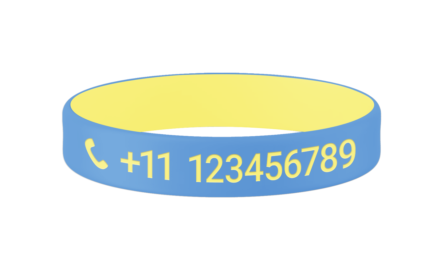 Sunny Sky SOS armband kind met naam en telefoonnummer