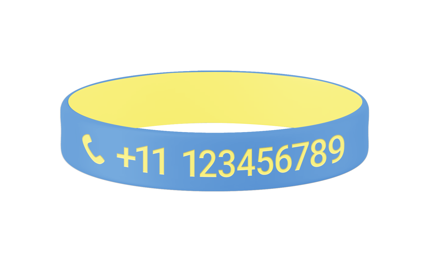 Sunny Sky SOS armband kind met naam en telefoonnummer