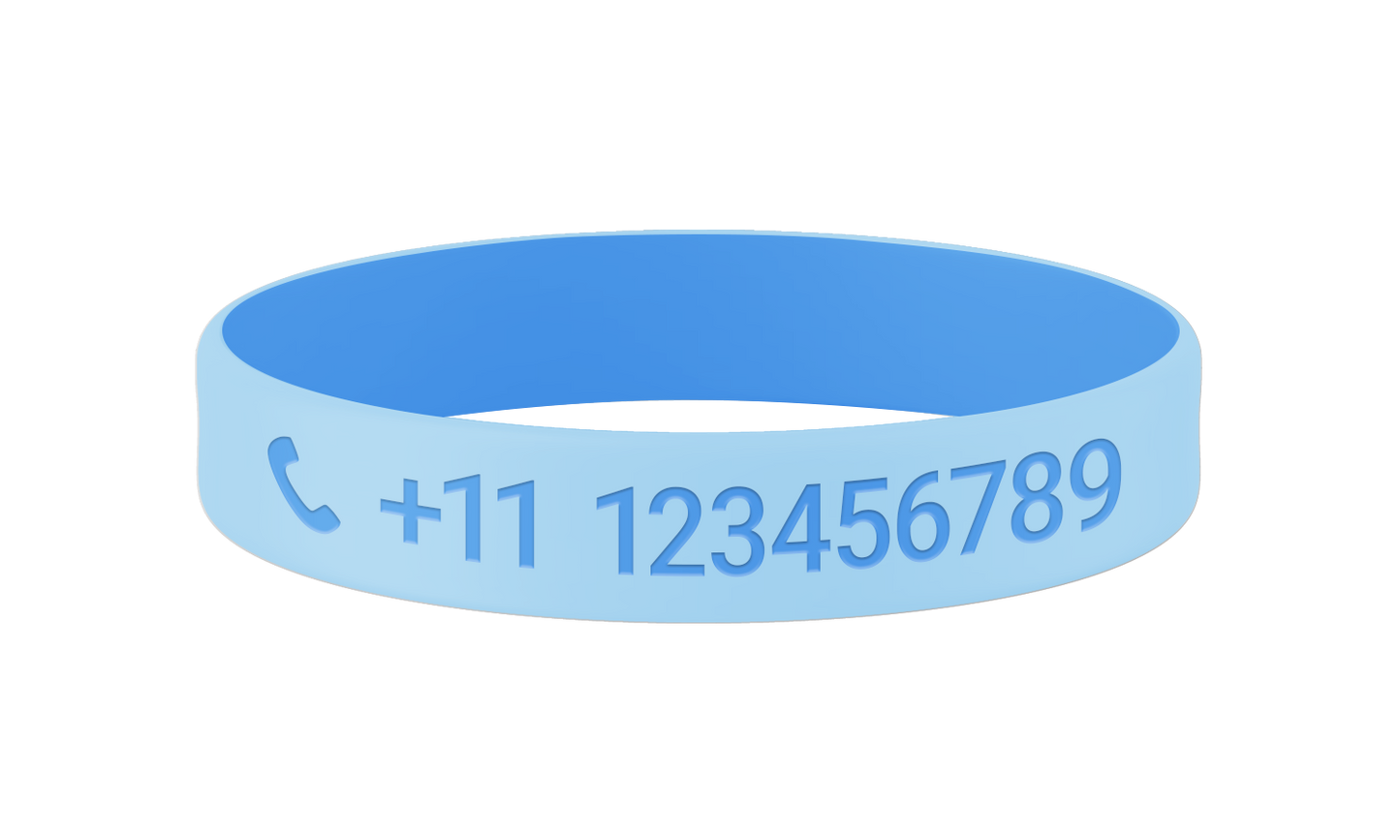 Sea Breeze SOS armband kind met naam en telefoonnummer