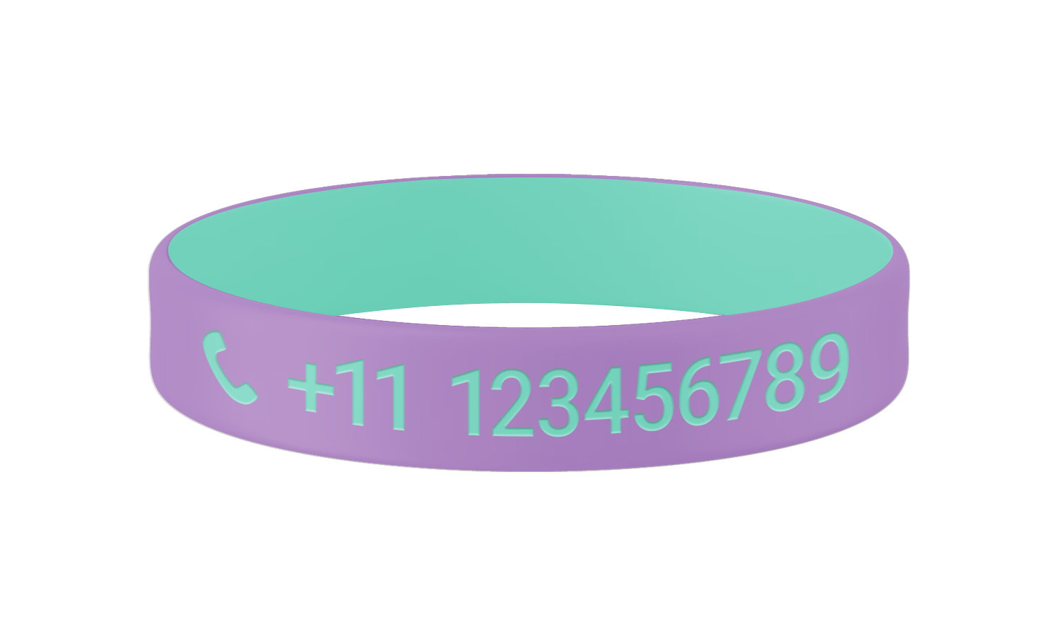 Lila Joy SOS armband kind met naam en telefoonnummer