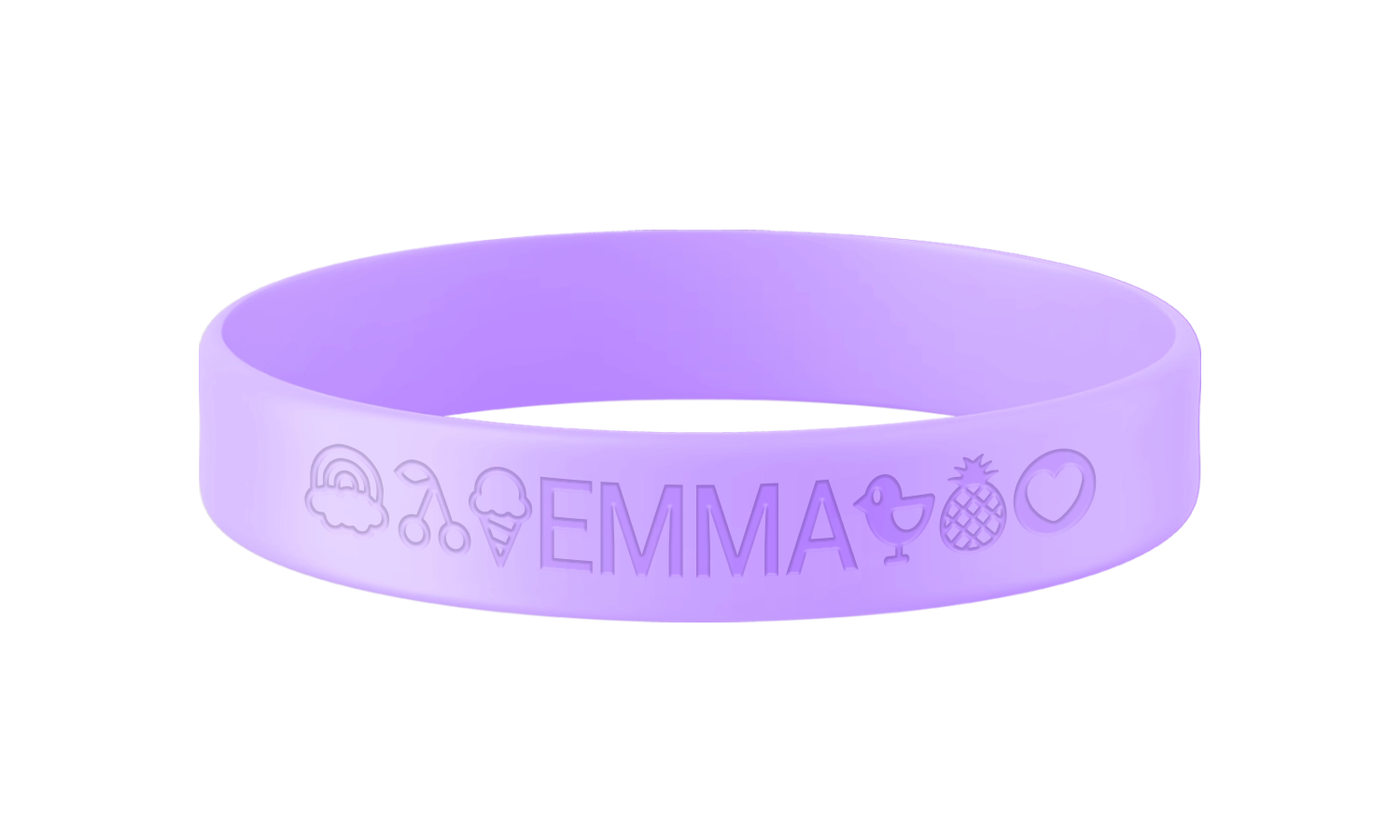 Lila SOS armband kind met naam en telefoonnummer