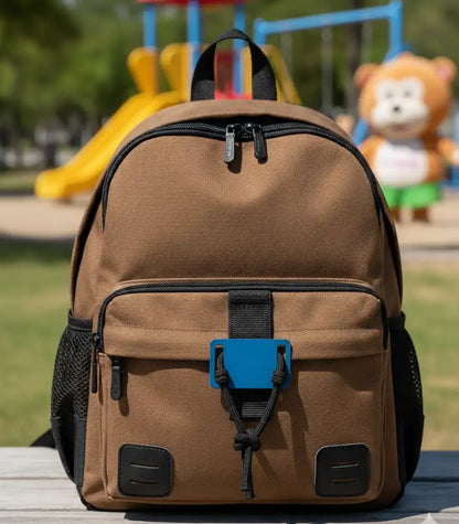 Etiqueta de metal con texto e iconos personalizados