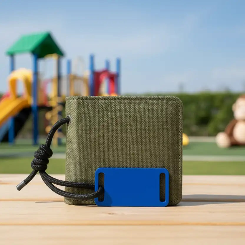 Etiqueta de metal con texto e iconos personalizados