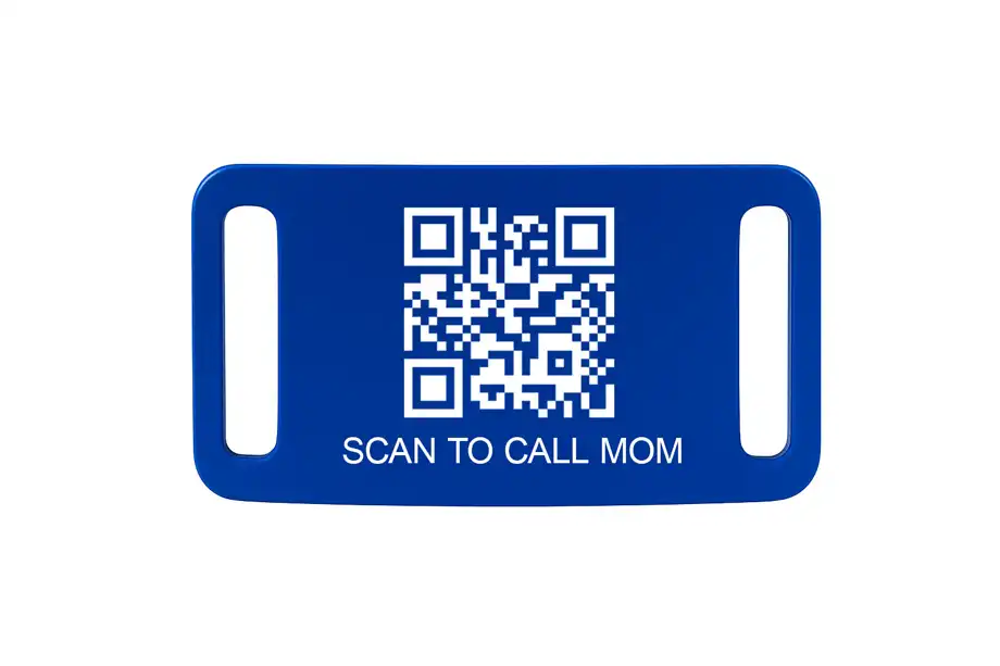 Etiqueta de metal con texto e iconos personalizados