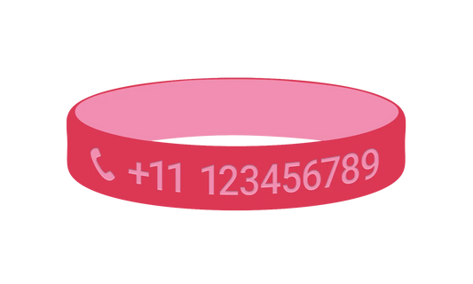 Teaberry Rose SOS armband kind met naam en telefoon