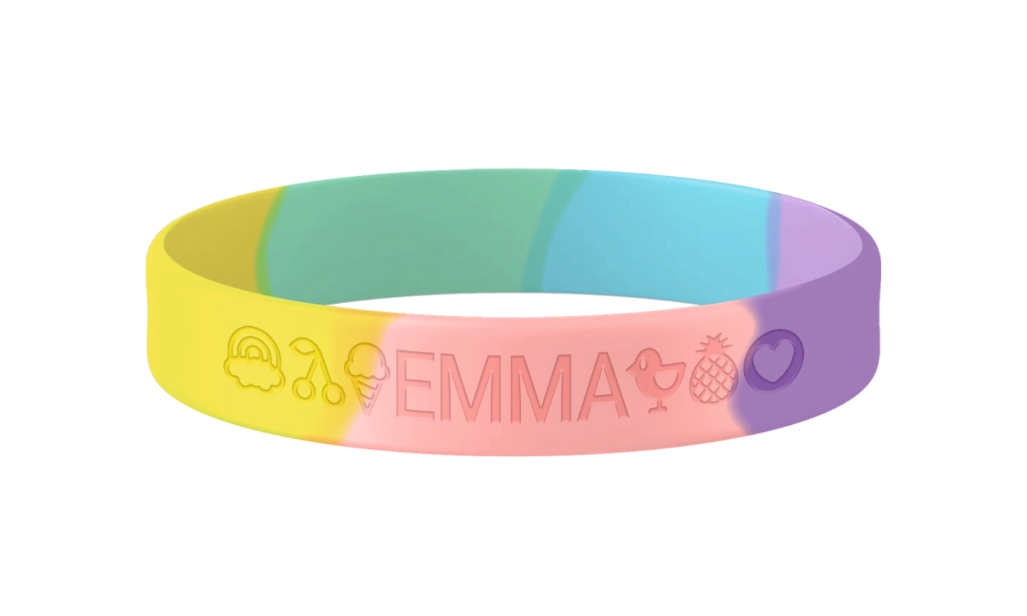 Unicorn SOS armband kind met naam en telefoonnummer